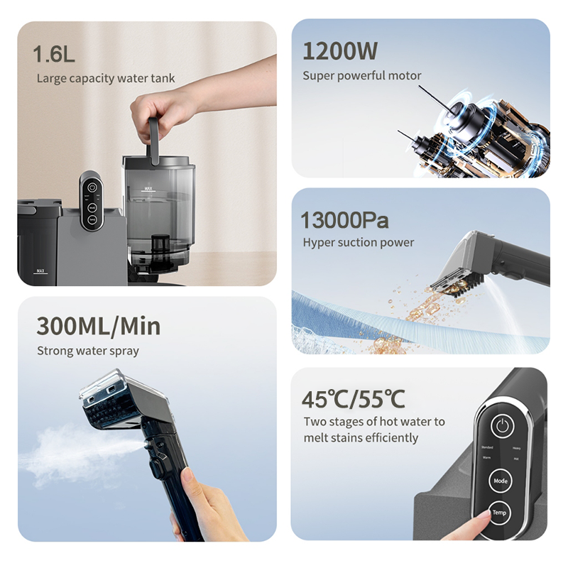 Wet & Dry Steam Vacuum Cleaner with High-Temperature Sterilization and Powerful Suction
