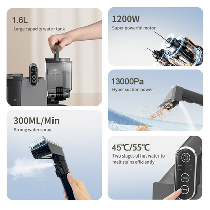 Wet & Dry Steam Vacuum Cleaner with High-Temperature Sterilization and Powerful Suction